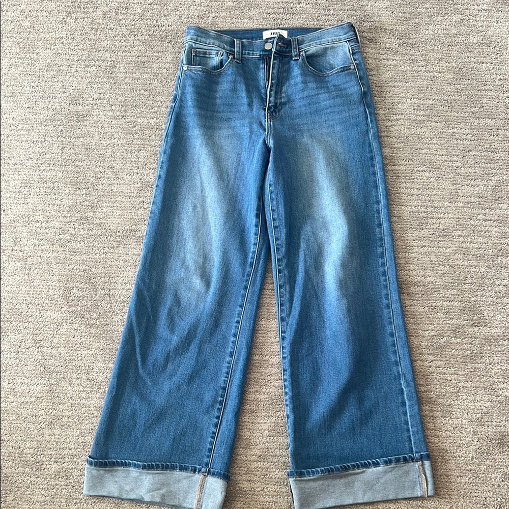 JBD Just Black Jeans Wide Leg and Folded Cuffs Denim